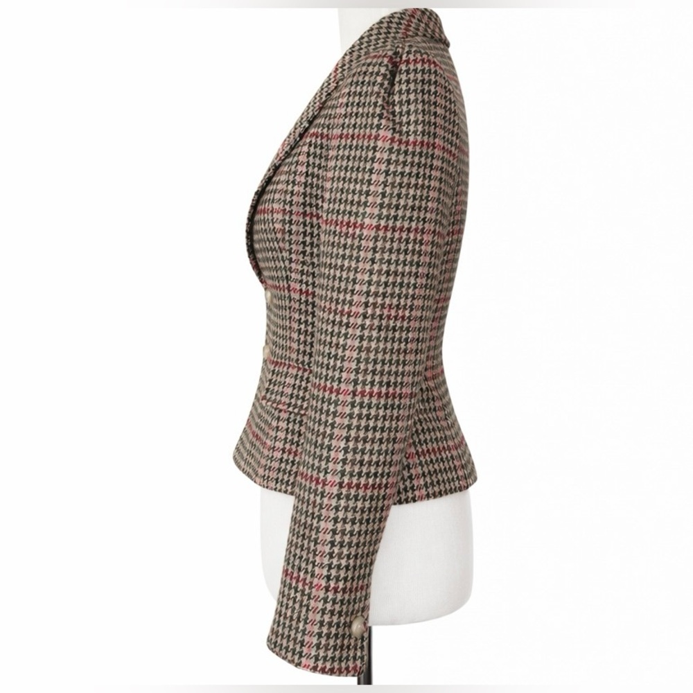 Vintage 1980’s Ralph Lauren Blazer Wool Herringbone Plaid USA Women’s Jacket 8 - Picture 7 of 11
